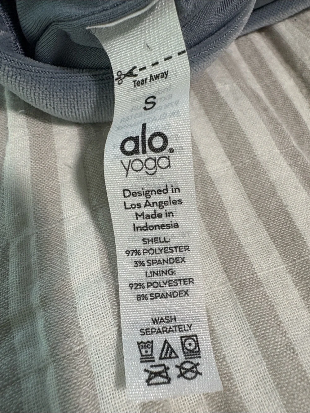 ALO Yoga Steel Blue Racerback Sports Bra. 100% AUTHENTIC!